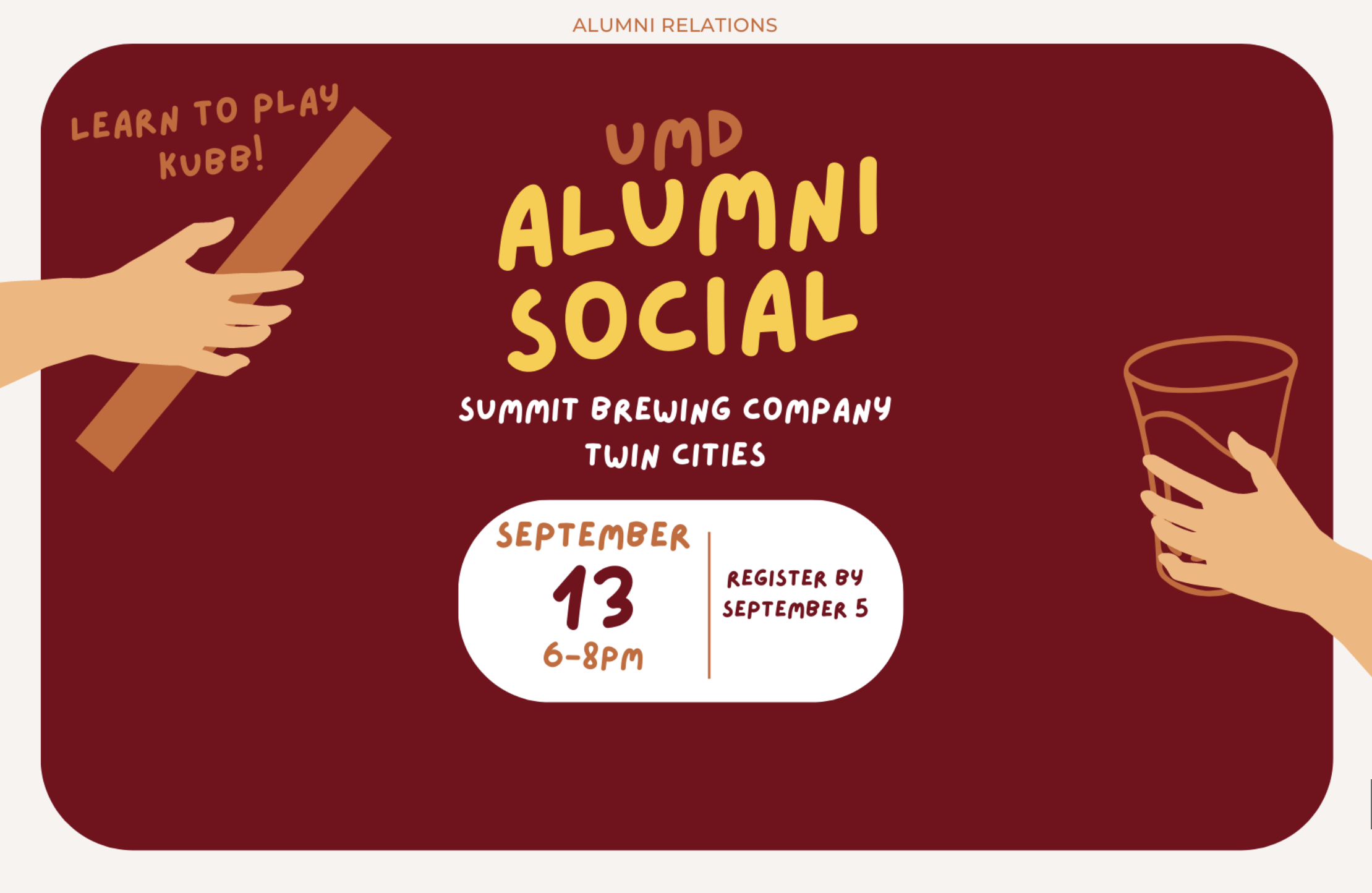 umd alumni social summit brewing company twin cities